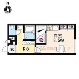 JR東海道・山陽本線 石山駅 バス19分 赤川下車 徒歩9分の賃貸アパート 1階1Kの間取り