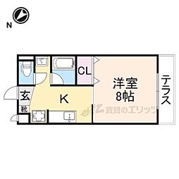 JR東海道・山陽本線 南彦根駅 バス7分 彦根ニュータウン下車 徒歩10分の賃貸アパート 1階1Kの間取り