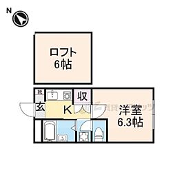 バローゼ 2階1Kの間取り