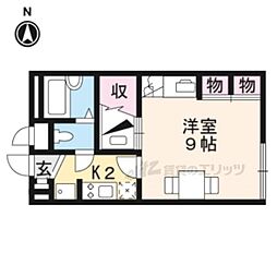 レオパレスひの 1Kの間取図画像