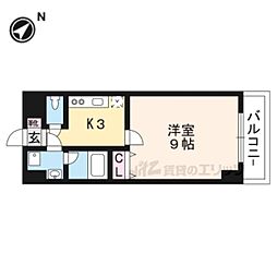 エンゼルプラザｅａｓｔI 5階1Kの間取り