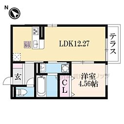 JR東海道・山陽本線 河瀬駅 徒歩3分の賃貸アパート 1階1LDKの間取り