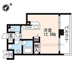 京阪石山坂本線 石場駅 徒歩3分の賃貸マンション 7階ワンルームの間取り