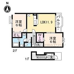 アイリット1 2LDKの間取図画像