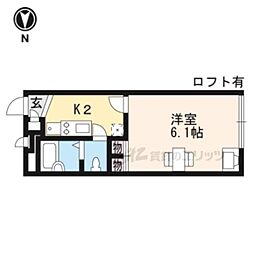 レオパレス甲南 1Kの間取図画像
