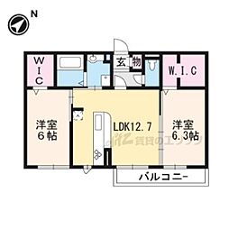 ミッレ・エレガンツァ 2LDKの間取図画像