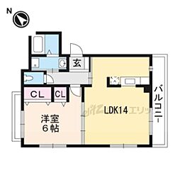 フォレストコート 1LDKの間取図画像