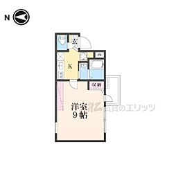 アークリード石山寺 1Kの間取図画像