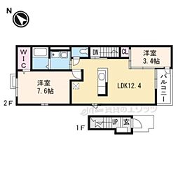 雅楽 2LDKの間取図画像