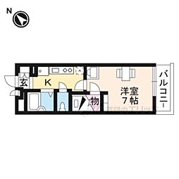 レオパレスフレンズ 1Kの間取図画像