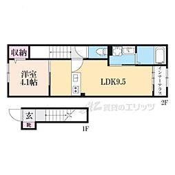 (仮)草津市草津3丁目新築アパート 1LDKの間取図画像