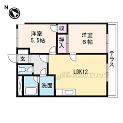 エスポワール21 2LDKの間取図画像