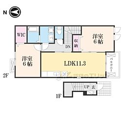 フラゴーラK.R1 2LDKの間取図画像