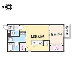 メゾン・ド・メグ湖南 1LDKの間取図画像