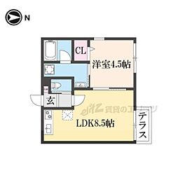 メゾン・ド・メグ湖南 1LDKの間取図画像