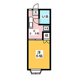 パールハイツ 1Kの間取図画像