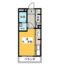 レフィナード ワンルームの間取図画像