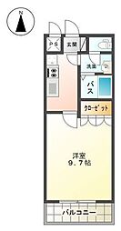 プランドールY's.2 1Kの間取図画像