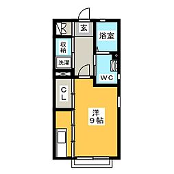 グランディール ワンルームの間取図画像