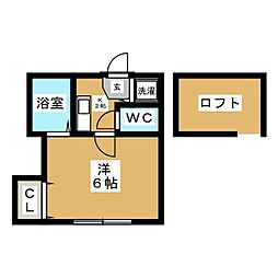 エクセルハイツ平塚 1Kの間取図画像