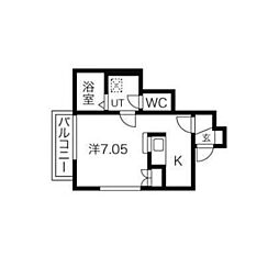 GreensPalette ワンルームの間取図画像