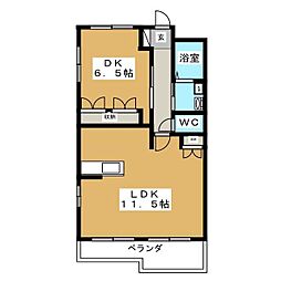 スカイヒルズ 1LDKの間取図画像