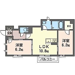 エトワールM 2LDKの間取図画像