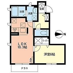アロンド 1LDKの間取図画像