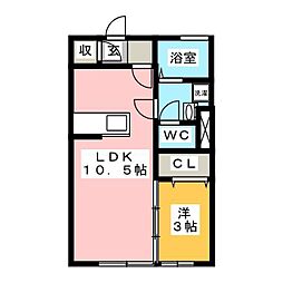 エスポワール文京 1LDKの間取図画像