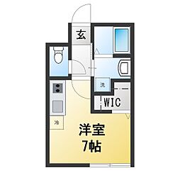 (仮)南矢名共同住宅 ワンルームの間取図画像