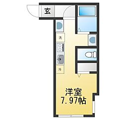 キャトルズ南矢名 ワンルームの間取図画像