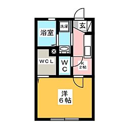 ハウス山吹林山 1Kの間取図画像