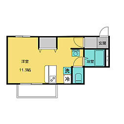 リヴェール湘南III ワンルームの間取図画像