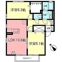 グランエトワールB 2LDKの間取図画像
