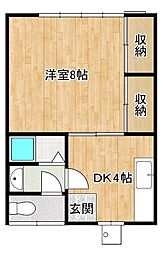 カーサブランカ 1DKの間取図画像