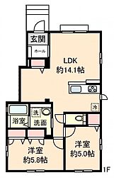 スクワールおおいII 2LDKの間取図画像