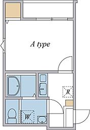 cotte東堀切 203 2階1Kの間取り