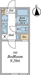 日野2丁目新築アパート(仮) 1Kの間取図画像
