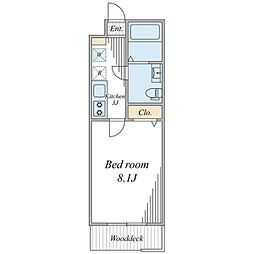 エクセレントコージー 1Kの間取図画像