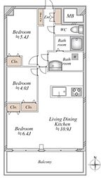 サニークレスト川口 3LDKの間取図画像