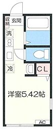 K-エレガンス小菅ケ谷 ワンルームの間取図画像