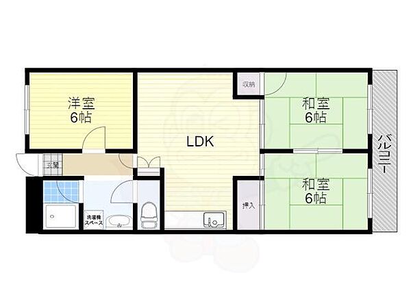 大阪府吹田市五月が丘北(賃貸マンション3LDK・4階・63.25㎡)の写真 その2