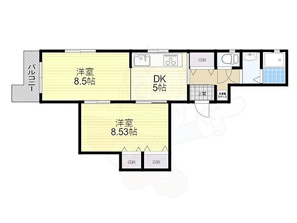 パークコート箕面 ｜大阪府箕面市新稲１丁目(賃貸マンション1LDK・2階・51.60㎡)の写真 その2