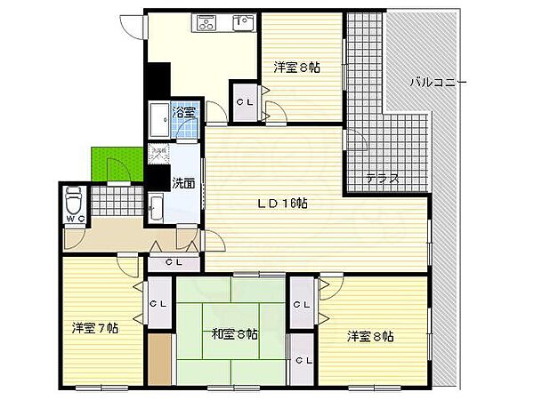 大阪府豊中市刀根山１丁目(賃貸マンション4LDK・1階・106.94㎡)の写真 その2