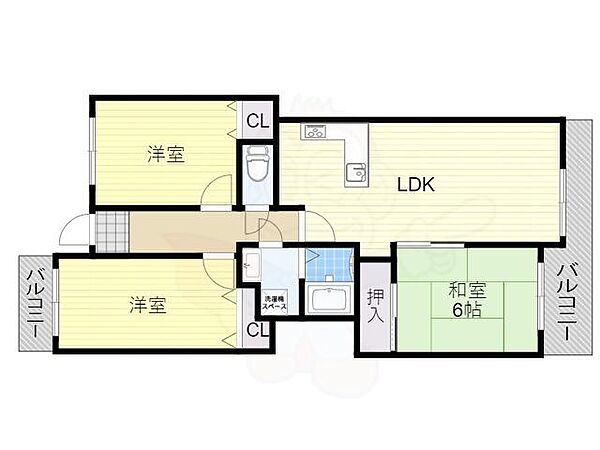 リブレ刀根山 ｜大阪府豊中市刀根山１丁目(賃貸マンション3LDK・2階・73.84㎡)の写真 その2