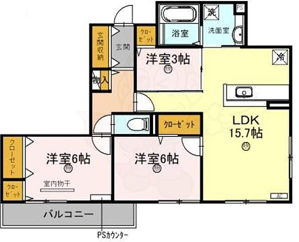 大阪府池田市神田３丁目(賃貸アパート3LDK・2階・71.95㎡)の写真 その2