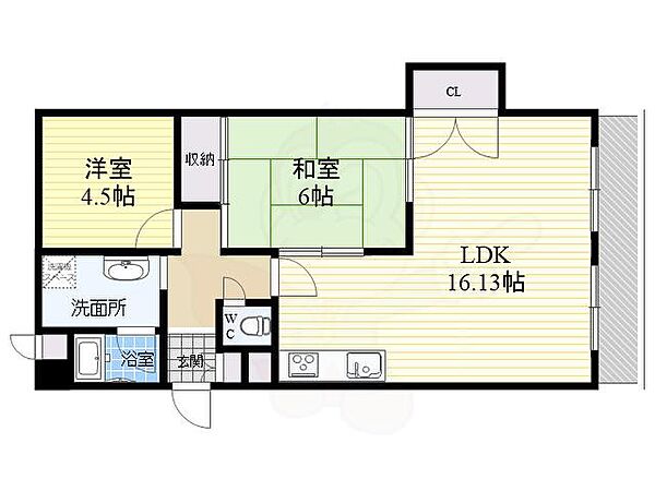 大阪府吹田市春日４丁目(賃貸マンション2LDK・4階・62.00㎡)の写真 その2