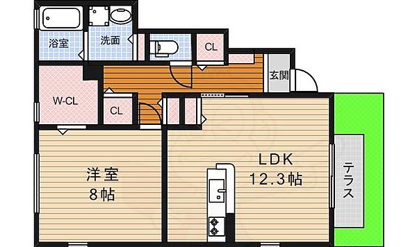 大阪府豊中市春日町２丁目(賃貸アパート1LDK・1階・51.80㎡)の写真 その2