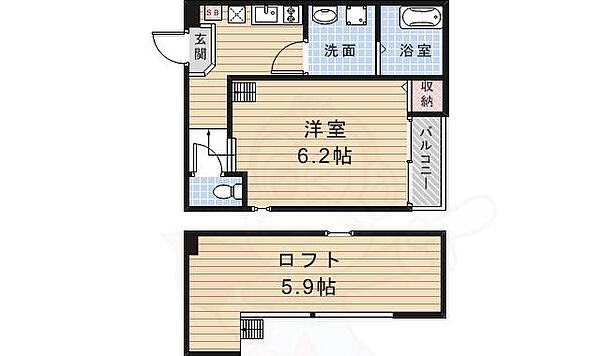 大阪府池田市八王寺１丁目(賃貸アパート1K・1階・21.62㎡)の写真 その2