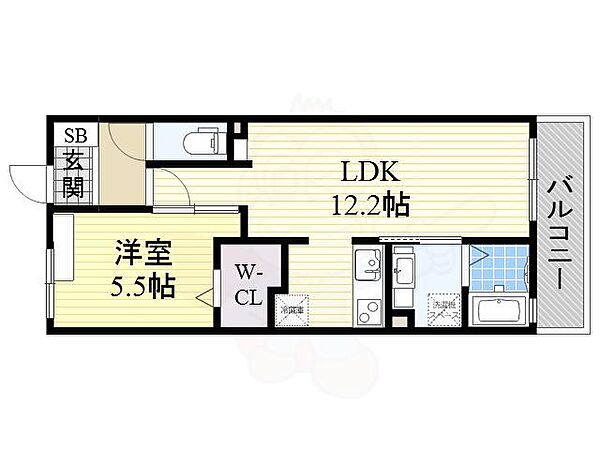 大阪府豊中市走井３丁目(賃貸アパート1LDK・3階・41.68㎡)の写真 その2